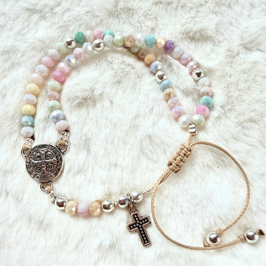 Minirosario- Rosario Pulsera Dulzura mini Plateado