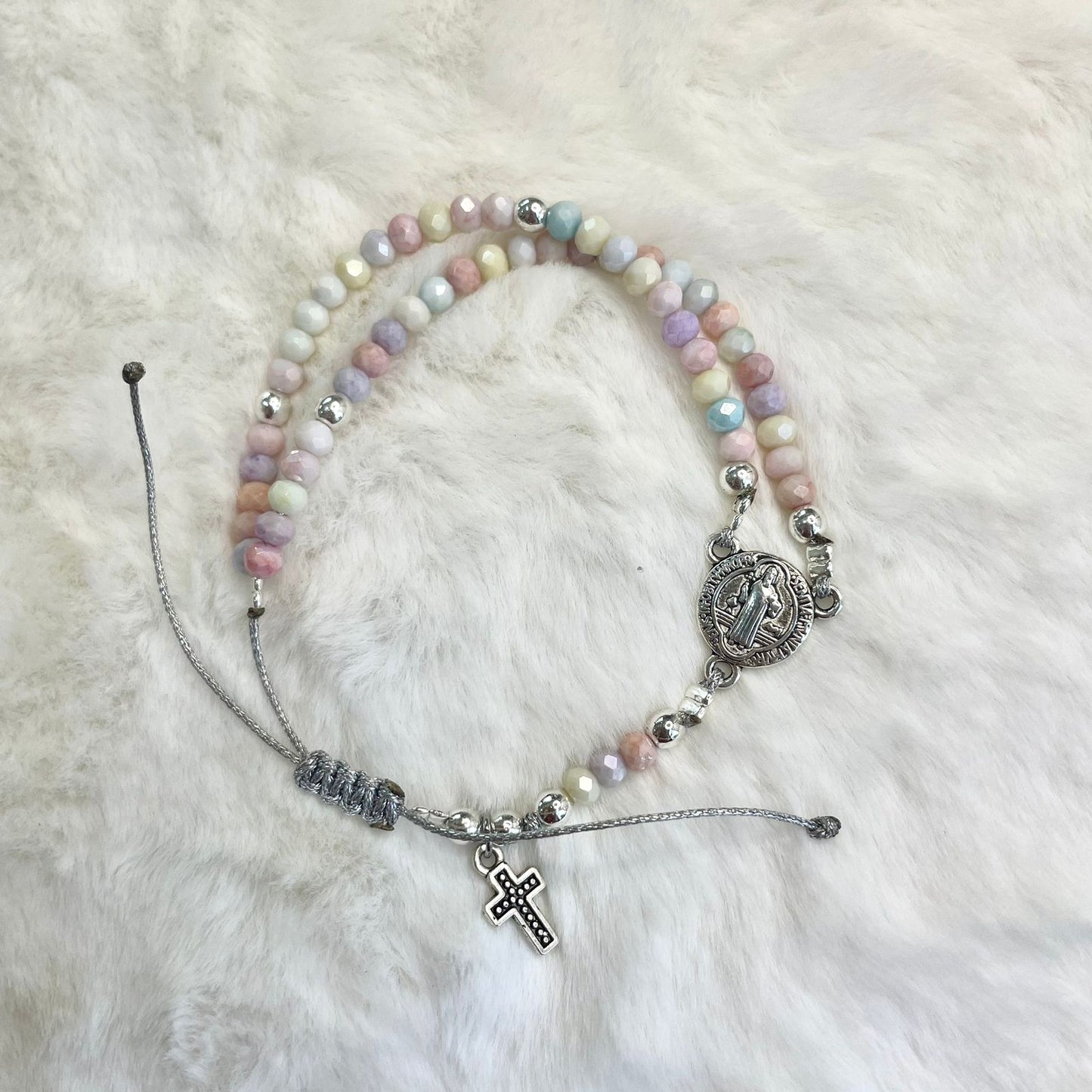 Minirosario- Rosario Pulsera Dulzura mini Plateado