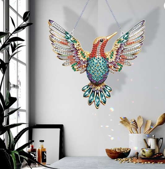 Diamond Painting hummingbird ornament