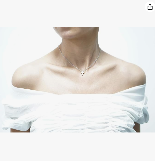 Acero-collar plateado con colgante de cruz