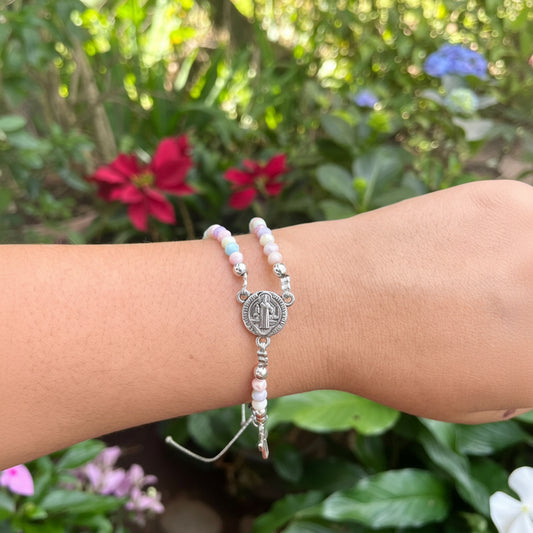Minirosario- Rosario Pulsera Dulzura mini Plateado