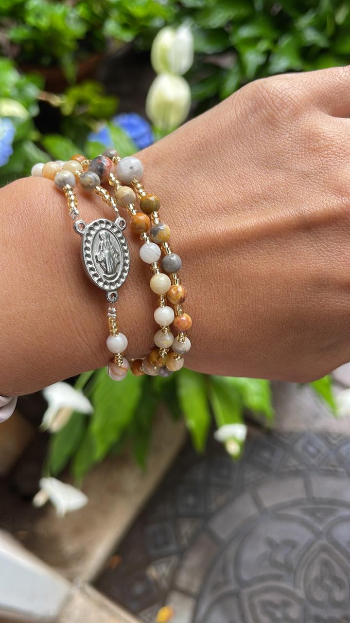 Rosary - Small beige stones