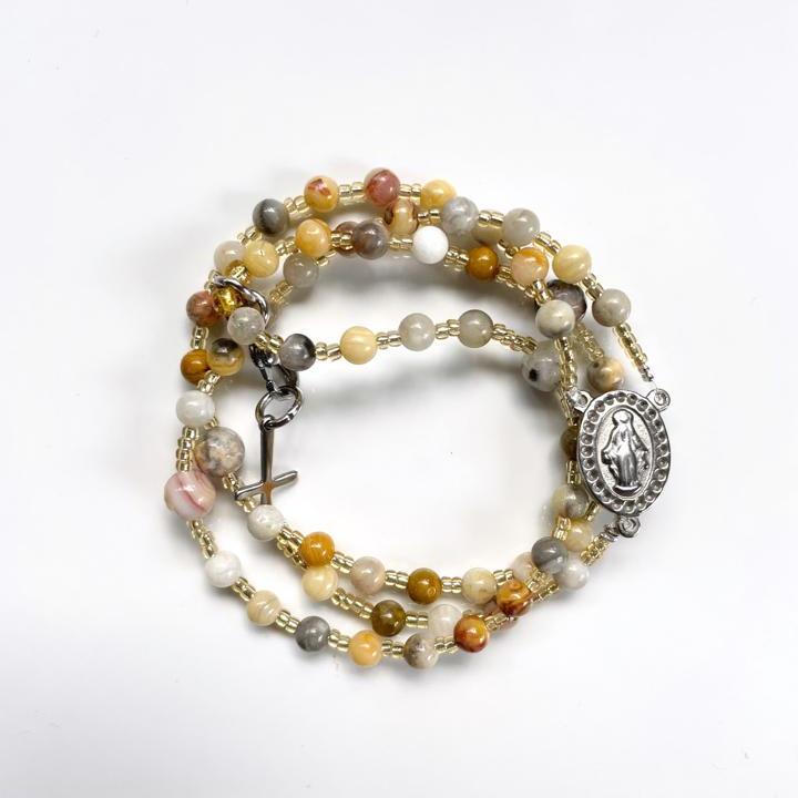 Rosary - Small beige stones