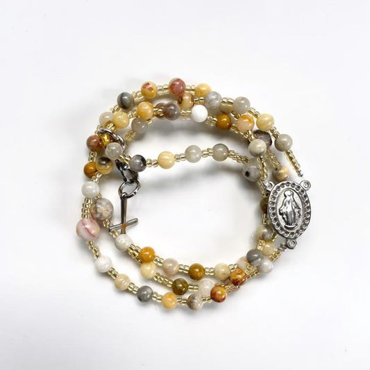 Rosary - Small beige stones