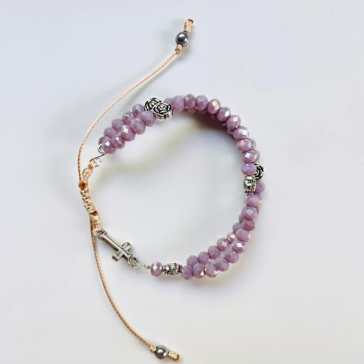 Mini-rosary - purple crystals