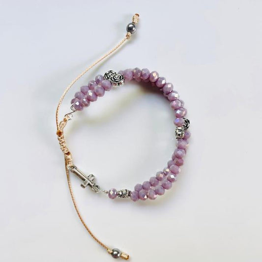 Mini-rosary - purple crystals