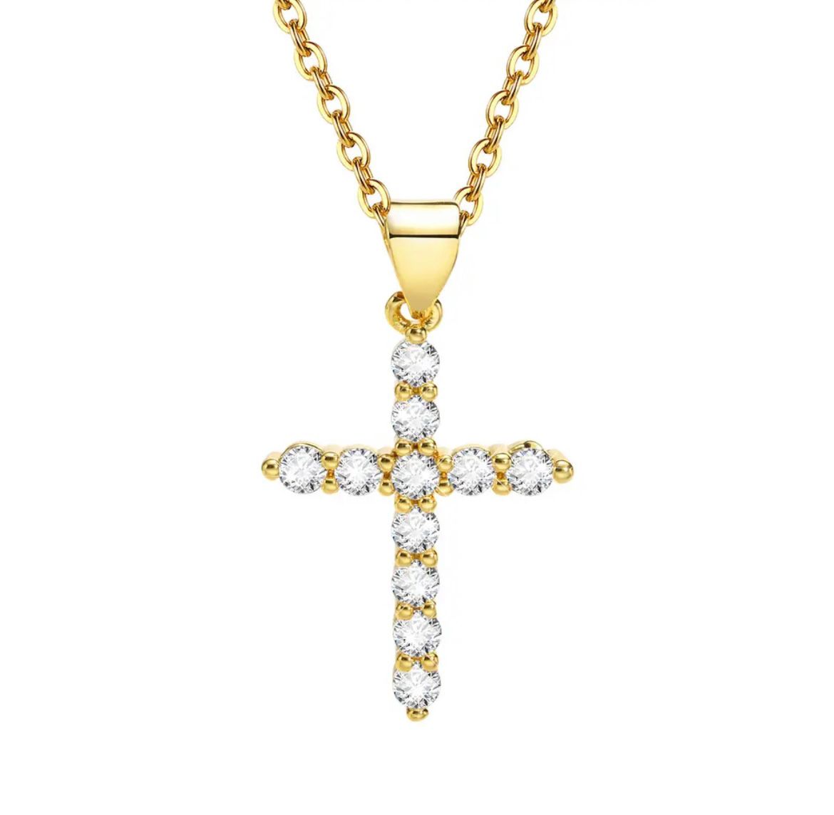 Bisuteria religiosa -collar con cruz de circonias