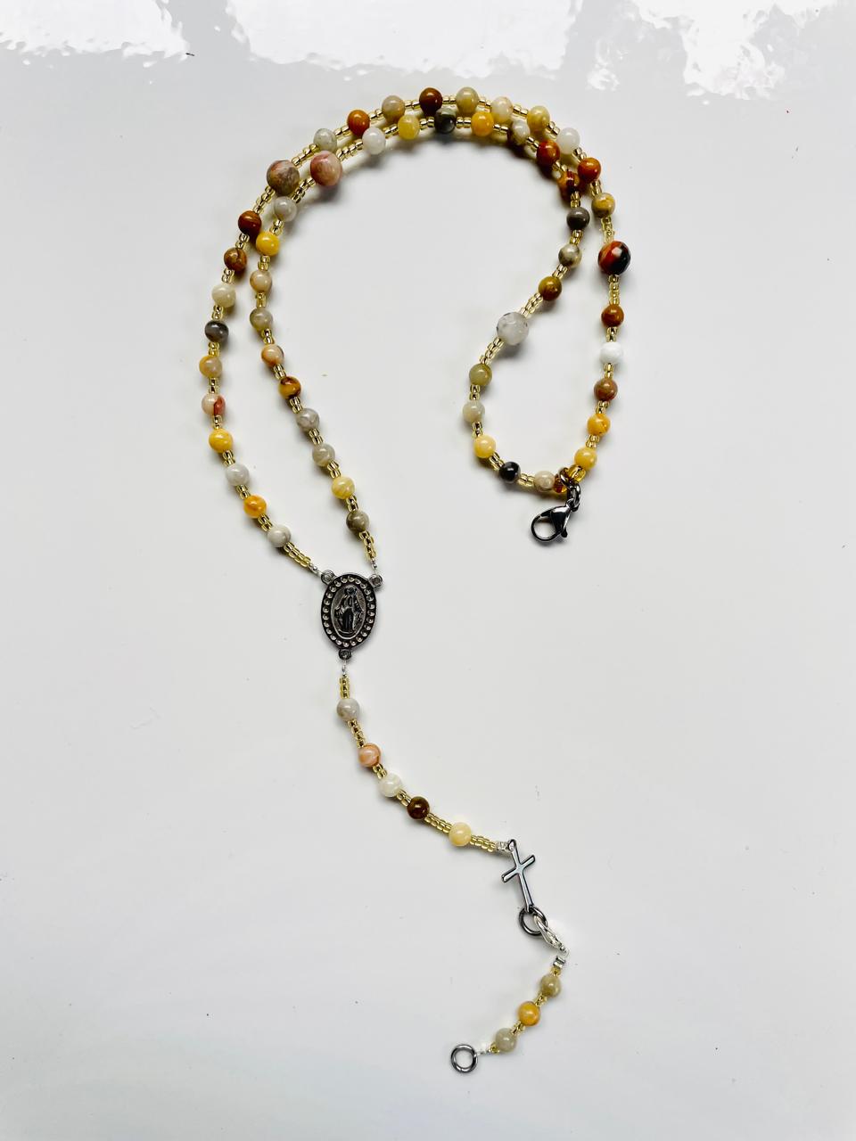 Rosary - Small beige stones