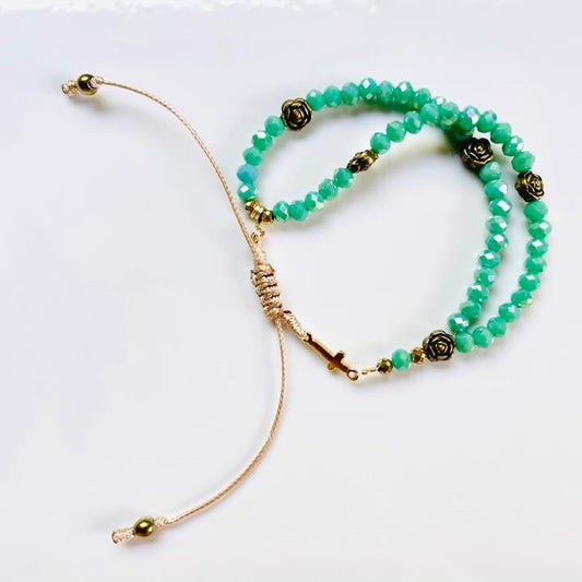 Mini-rosary - aqua crystals