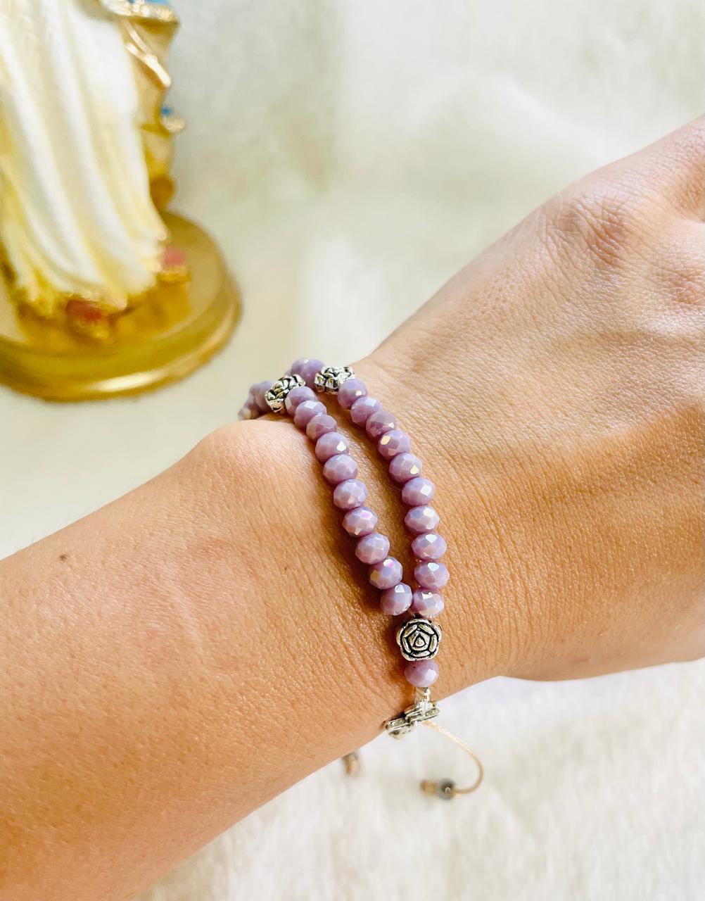 Mini-rosary - purple crystals