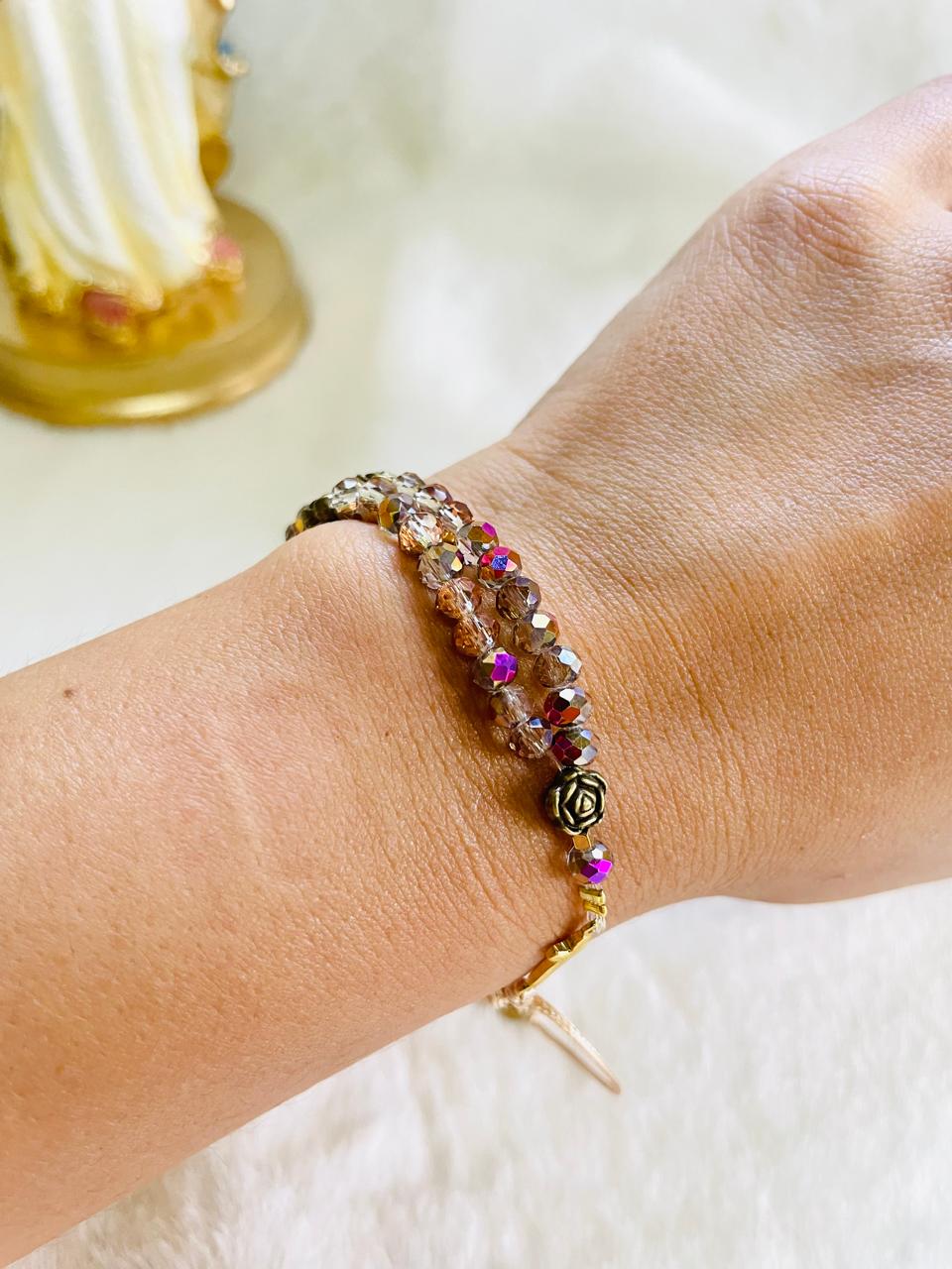 Mini-rosary - iridescent crystals