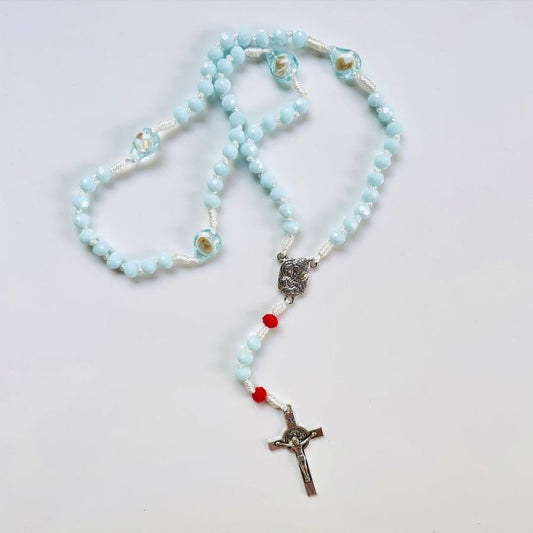 Special Camandula Rosaries, Provida brand, light blue color.