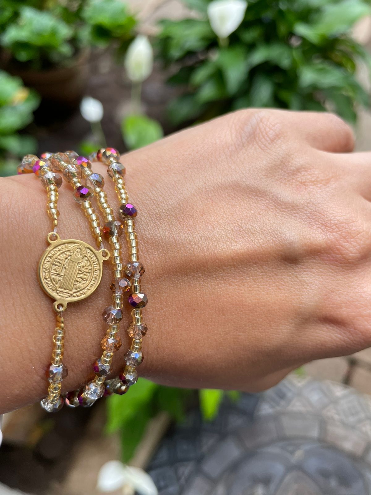 Rosary - Iridescent crystals