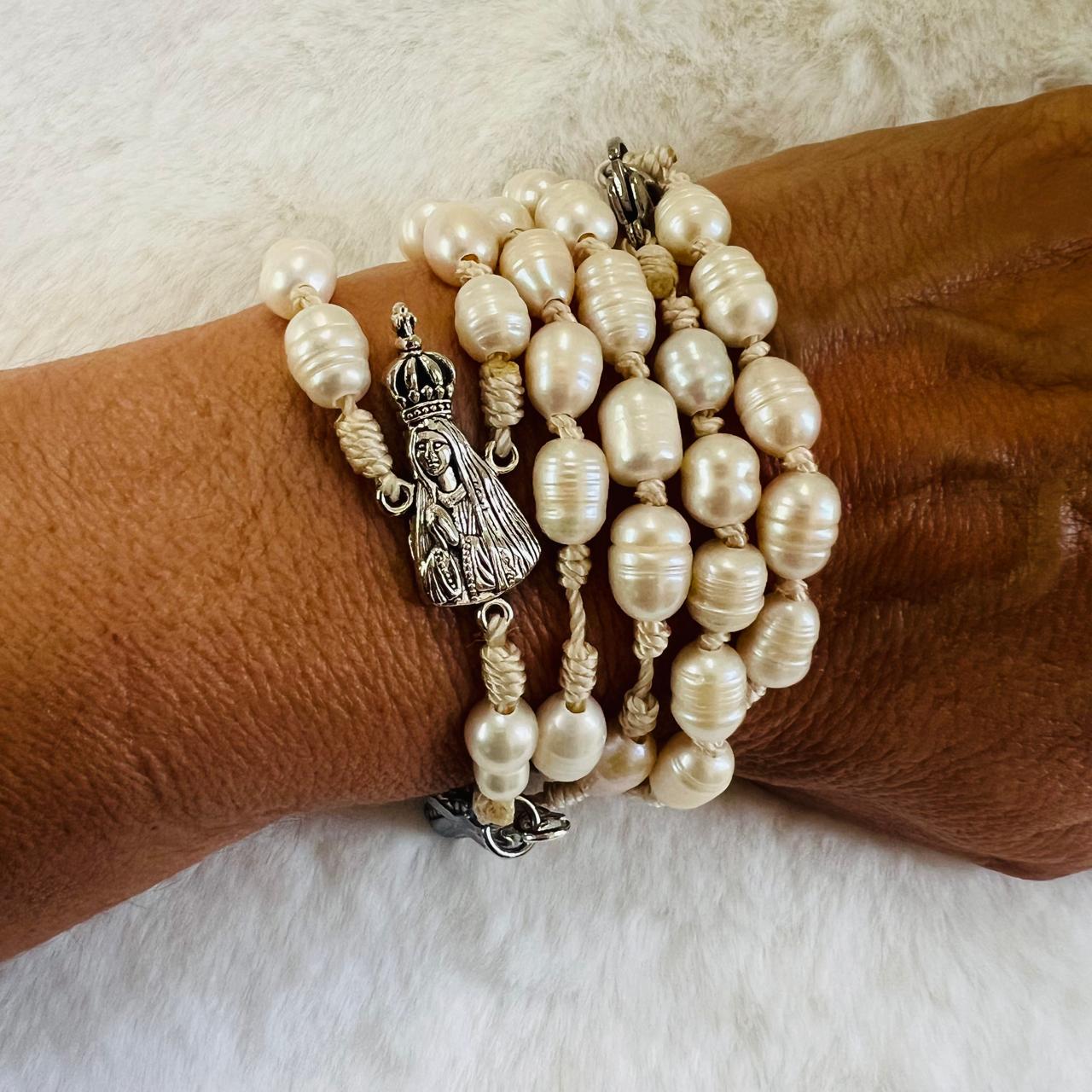 Rosary - Pearl, a gift from God, beige thread