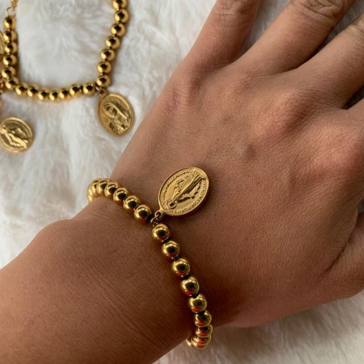 Acero-pulsera con medalla Milagrosa