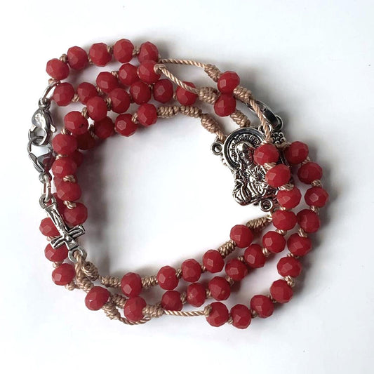 Rosary Sacred Heart / frosted glass