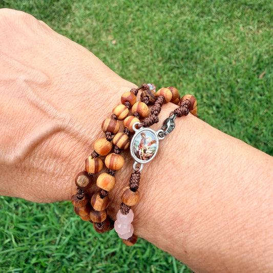 Rosario Pulsera - Tierra San Miguel Madera