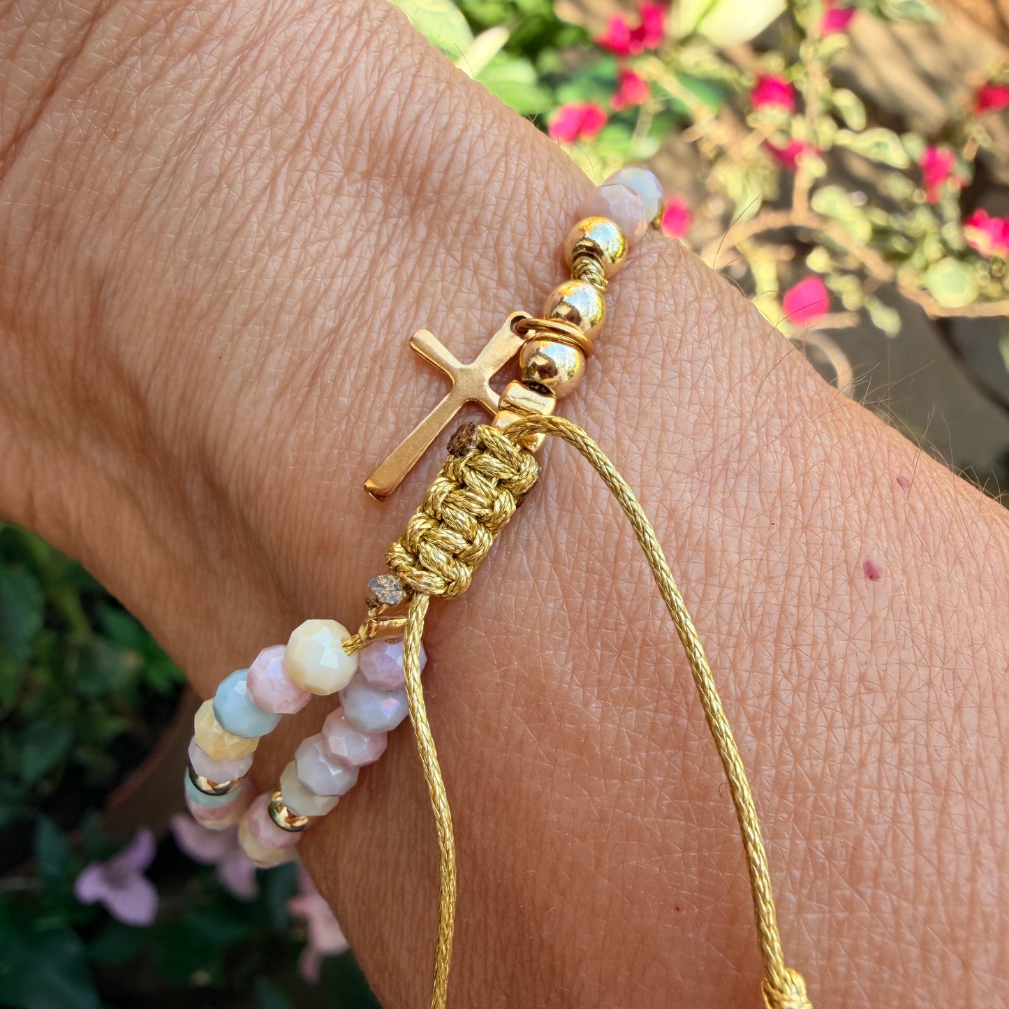 Minirosario- Rosario Pulsera Dulzura mini Dorado