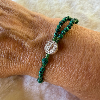 Minirosario- cristales con broche