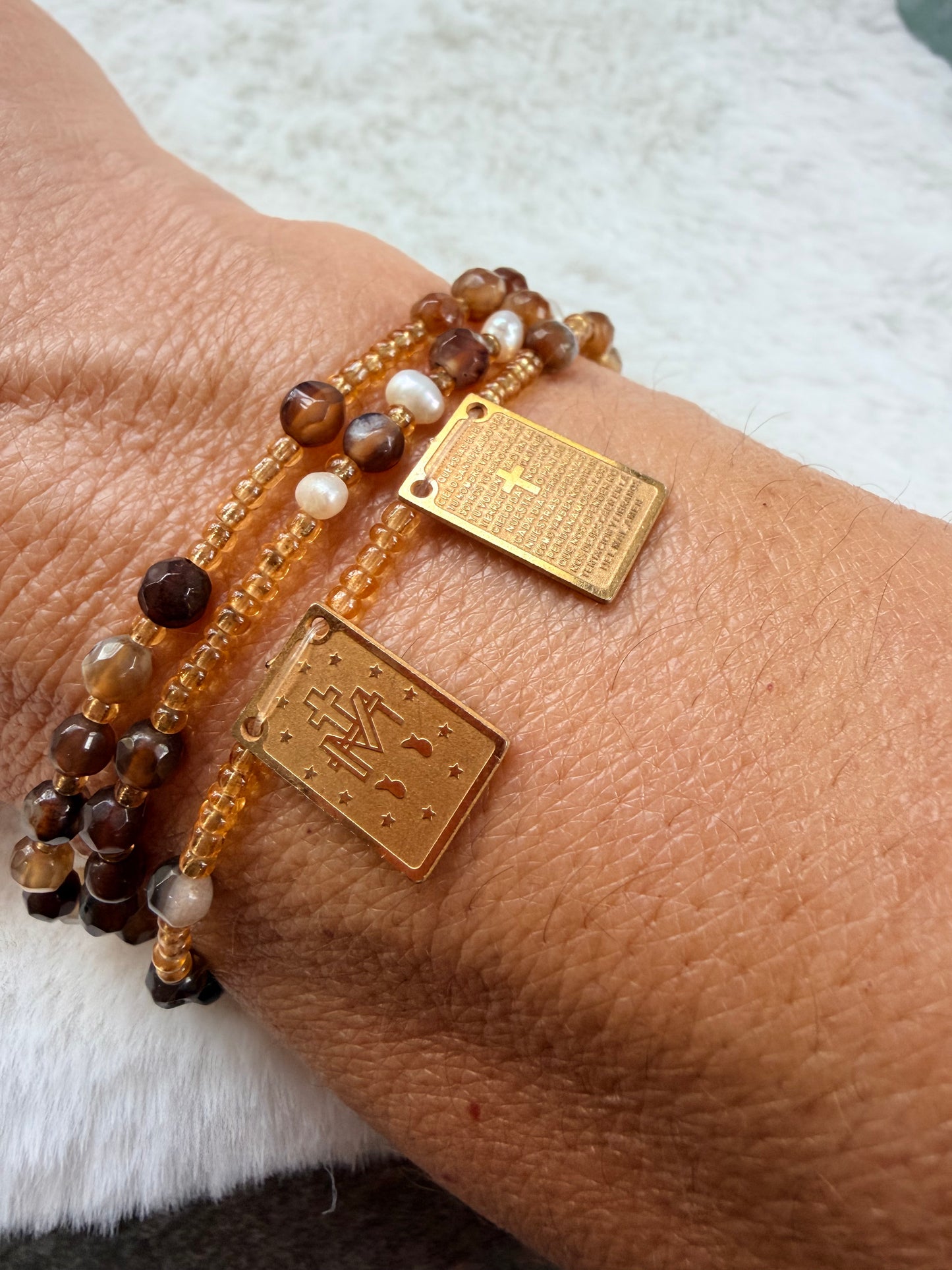 Coleccion Escapulario - Pulsera Escapulario con piedras Agathas Mini (pieza única)