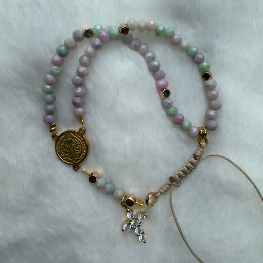 Minirosario- Rosario Pulsera Dulzura mini Plateado