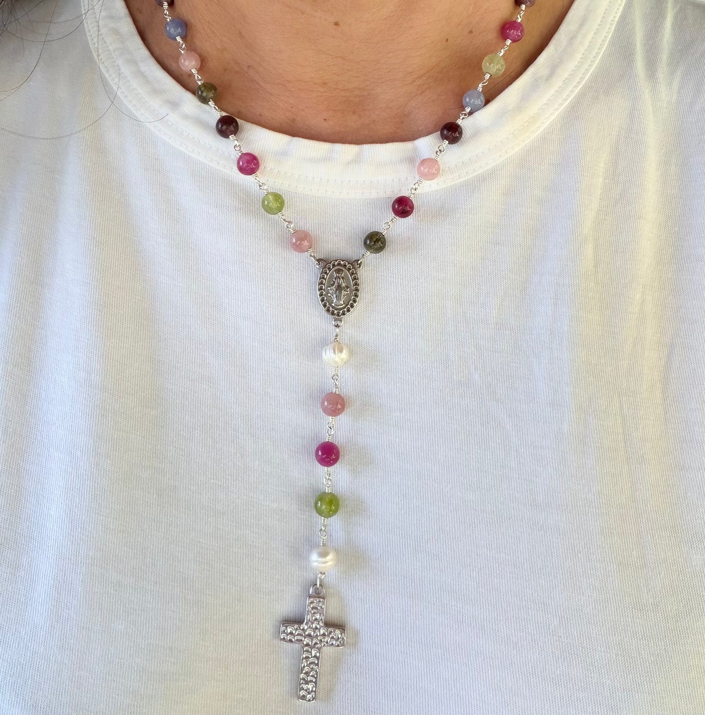 Alambrismo Madre del Salvador Plateado