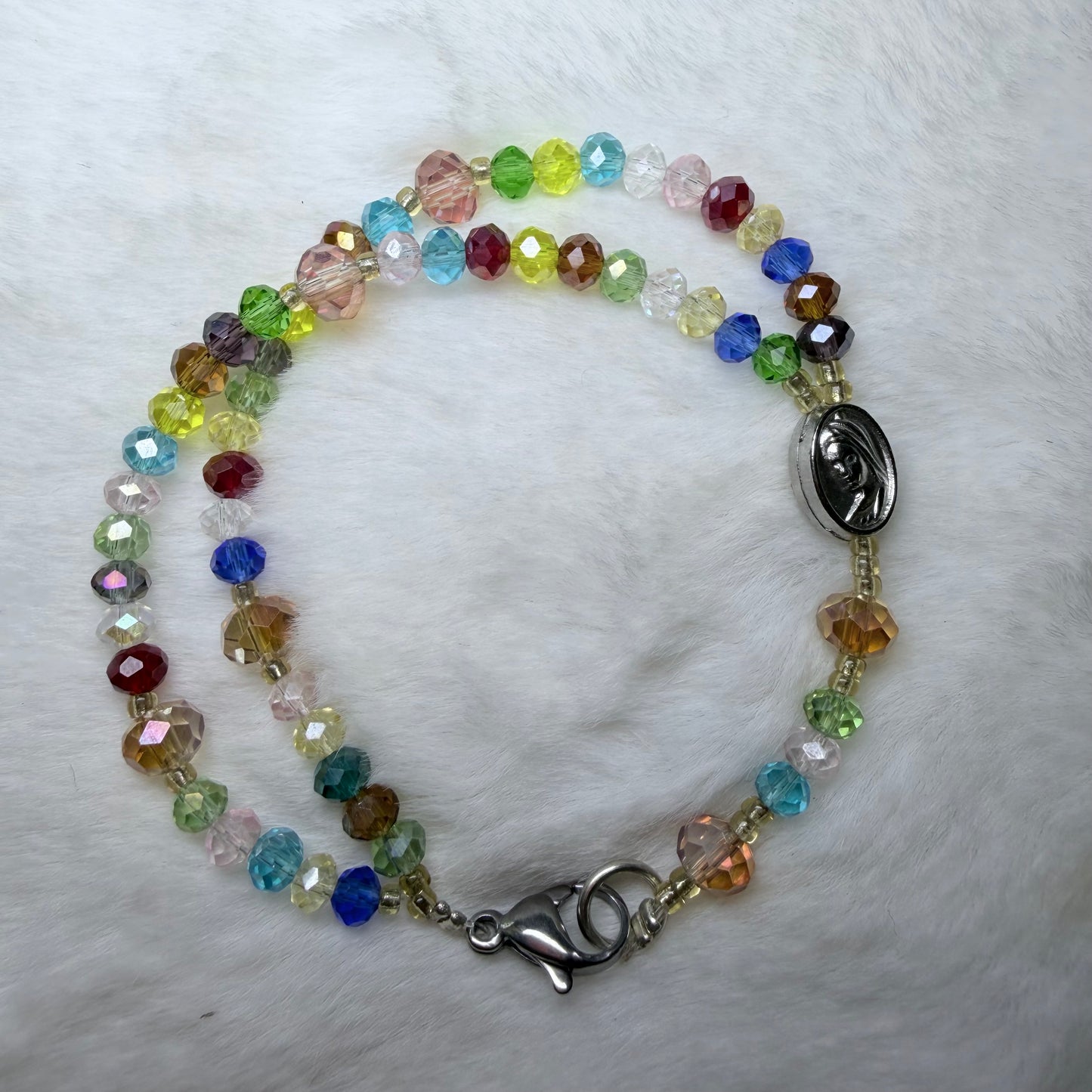 Minirosario- cristales con broche