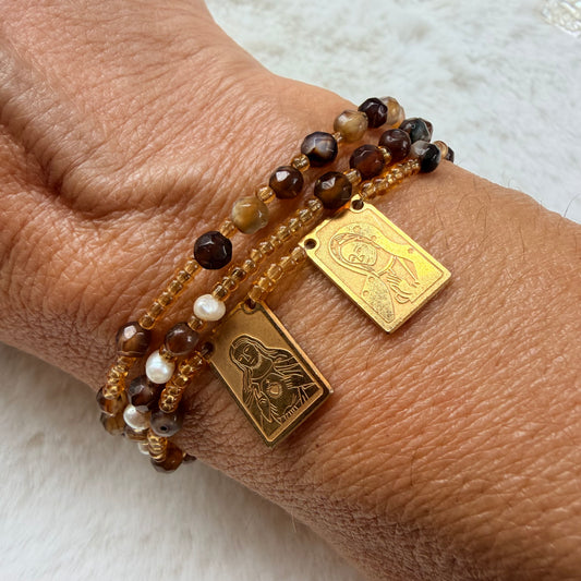 Coleccion Escapulario - Pulsera Escapulario con piedras Agathas Mini (pieza única)