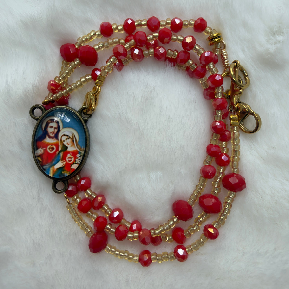 Rosary - Small red stones