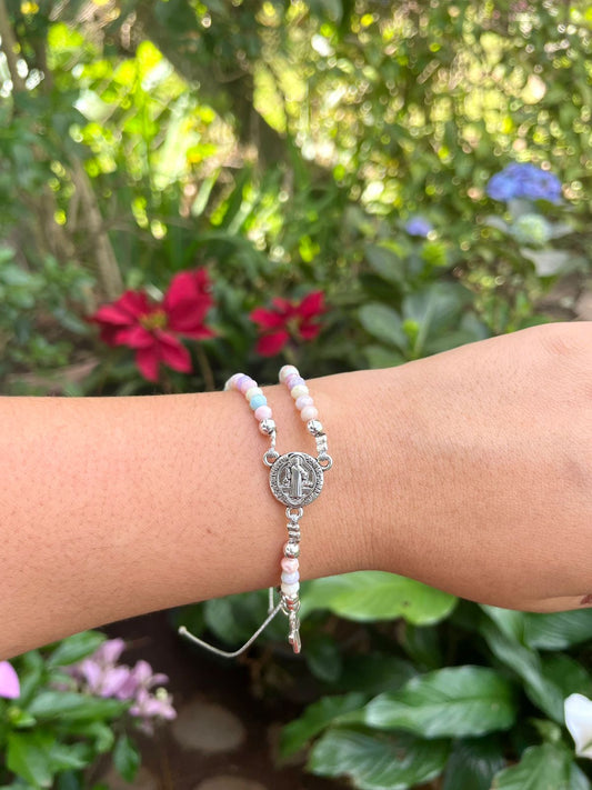 Minirosario- Rosario Pulsera Dulzura mini Plateado