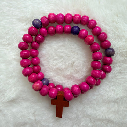 Pulseras Rosarios /madera colores 8mm