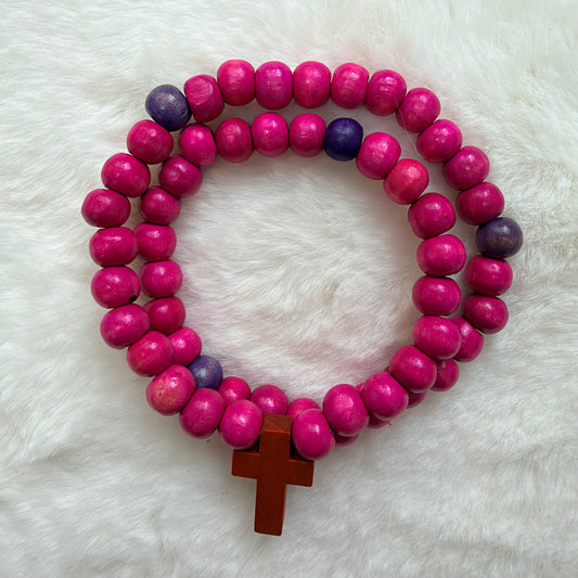 Pulseras Rosarios /madera colores 8mm