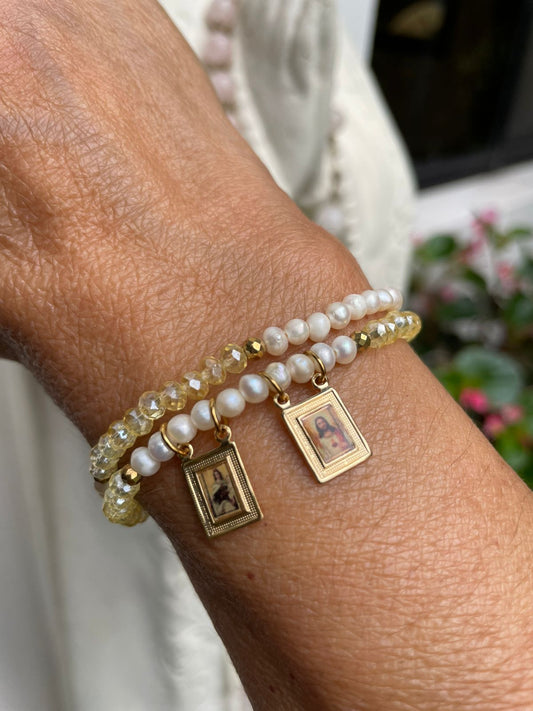 Pulsera Perla y Cristales Mini