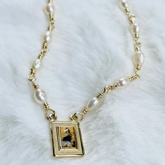 Bisuteria Religiosa- Collar engarzado Virgen del Carmen