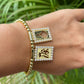 Pulsera escapulario medallas doradas